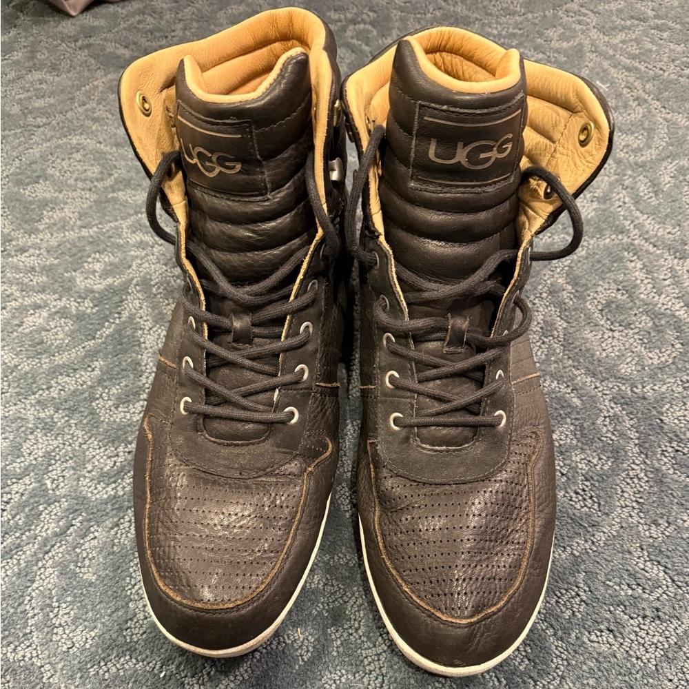 UGG Men's Dark Brown Leather Sneakers